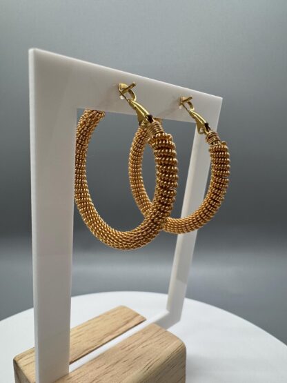 Gold Wired Wrapped Earrings - Image 2