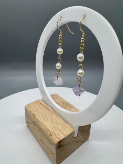 Amethyst and Pearl Drop Earring - Image 2