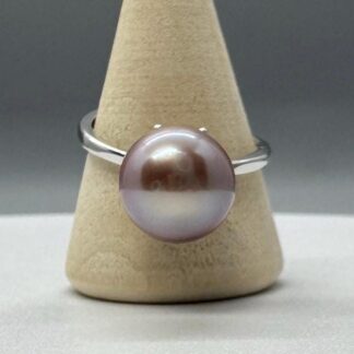 Mirror Luster Purple Edison Solitaire Pearl Ring