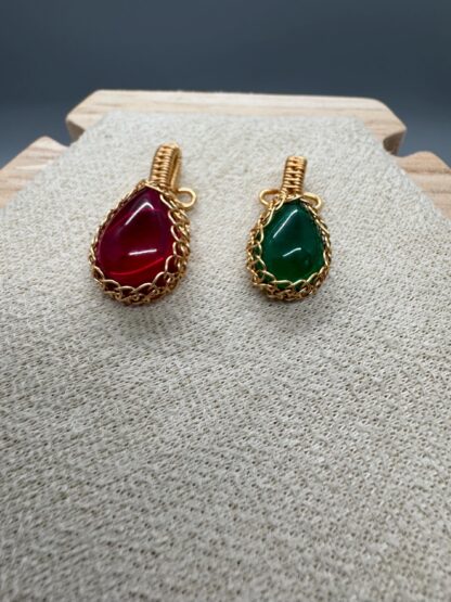 Wired Wrapped  Lab Grown Stone Pendants - Image 2