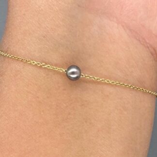 Dainty Sliding Purple Pearl Slider Chain Adjustable Size Bracelet 15-20cm