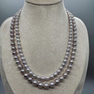 Natural Cool Tone Luster Pearl Necklaces