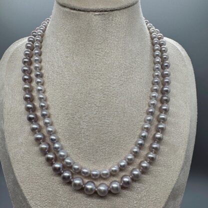 Natural Cool Tone Luster Pearl Necklaces