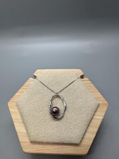 Deep Purple Edison Pearl Pendant Necklace - Image 3