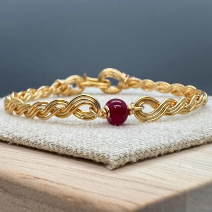 Art Deco Inspired Bracelet with Ruby
