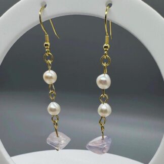 Amethyst and Pearl Drop Earring