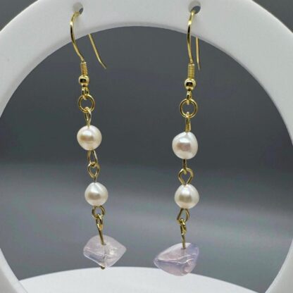 Amethyst and Pearl Drop Earring