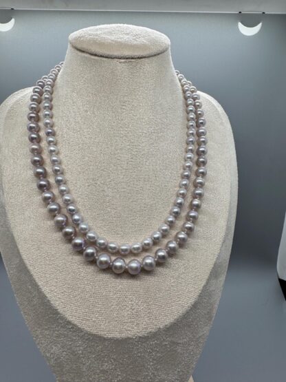 Natural Cool Tone Luster Pearl Necklaces - Image 2