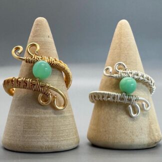Chrysoprase Double Wired Wrap Ring
