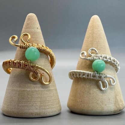 Chrysoprase Double Wired Wrap Ring