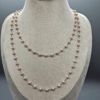 Satellite Pink Tone Freshwater Pearl s925 Silver Necklace
