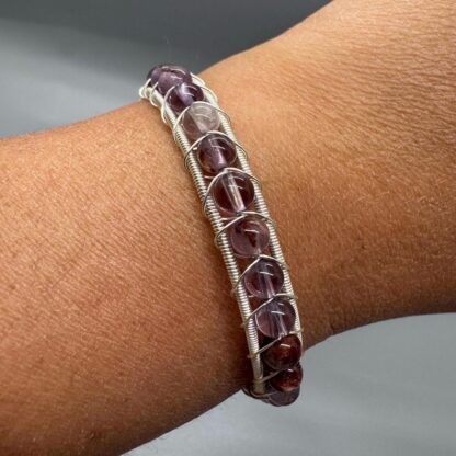 Garden Amethyst Cuff Bangle Bracelet - Image 2