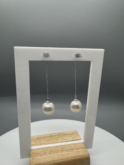 Edison Pearl Drop Earrings in Sterling Silver - Image 3