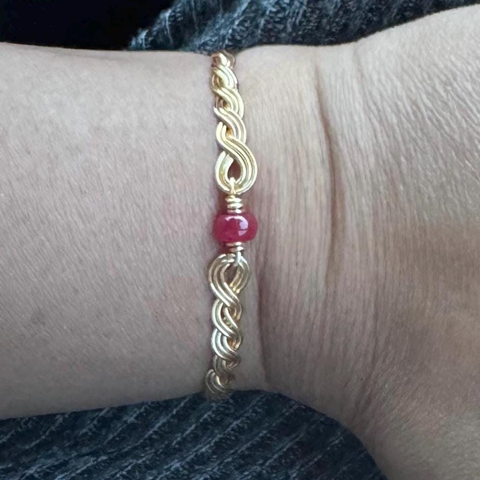 Art Deco Inspired Bracelet with Ruby - Image 9