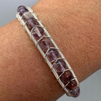 Garden Amethyst Cuff Bangle Bracelet
