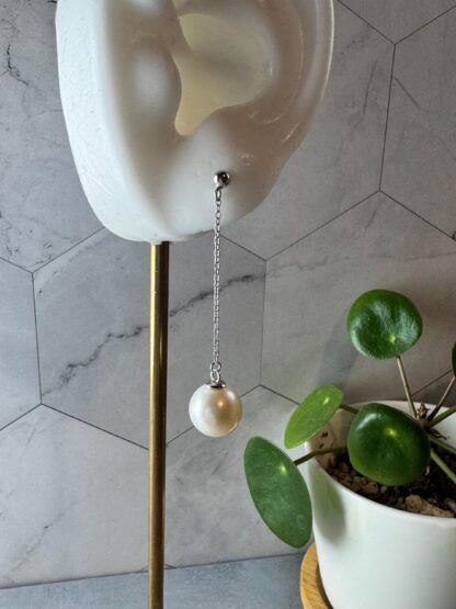 Edison Pearl Drop Earrings in Sterling Silver