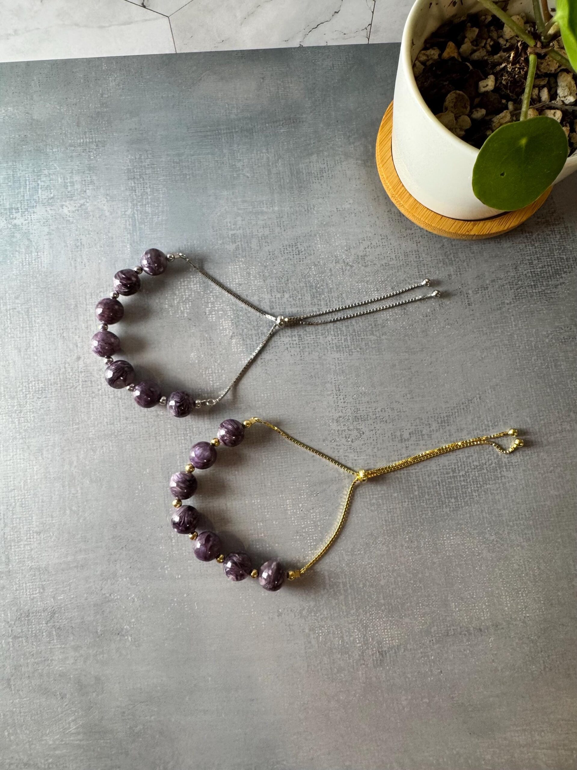 Natural Charoite Bracelet with Sterling Silver | Adjustable Purple Gemstone Bracelet | High-Quality Charoite Jewelry | Gift - Image 5