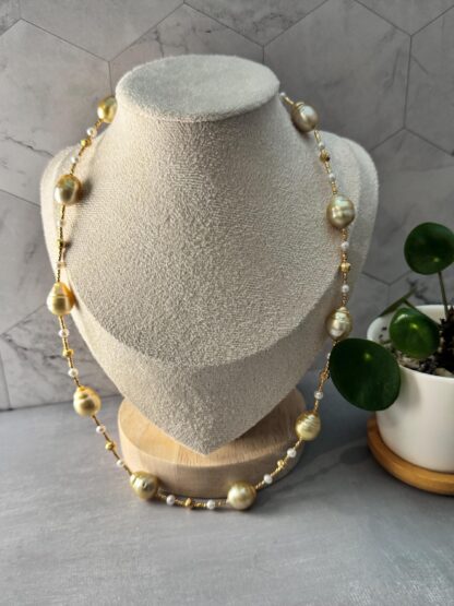 South Sea Golden Baroque Pearl Necklace - Image 2