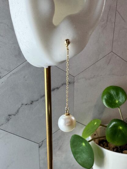 Edison Pearl Drop Earrings in 18k Gold Plated Sterling Silver