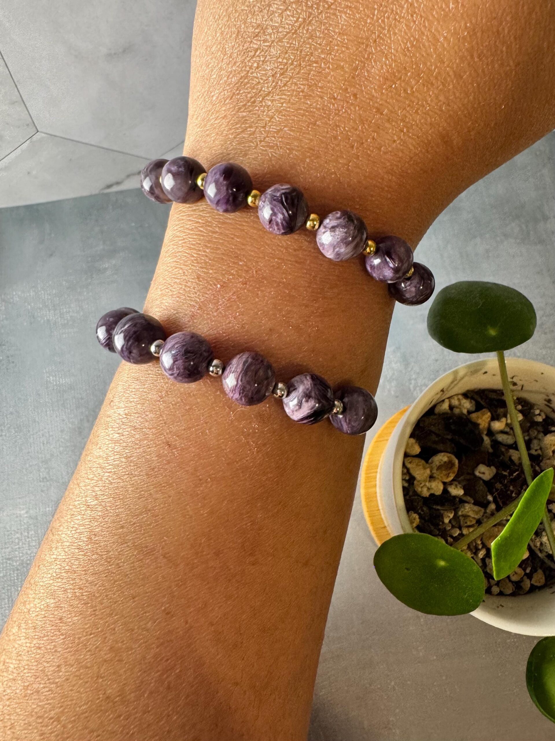 Natural Charoite Bracelet with Sterling Silver | Adjustable Purple Gemstone Bracelet | High-Quality Charoite Jewelry | Gift - Image 7